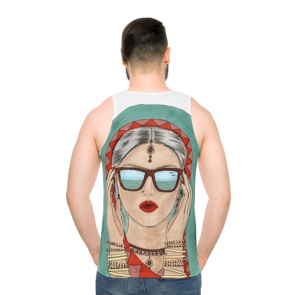 Desi Girl Unisex Tank Top - men back