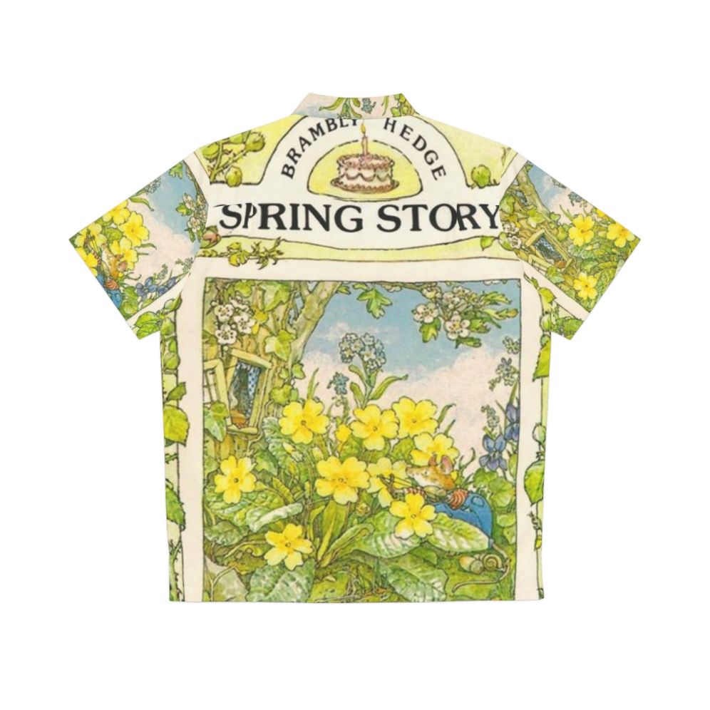 Brambly Hedge Spring Story Hawaiian Shirt with Floral Pattern - Back