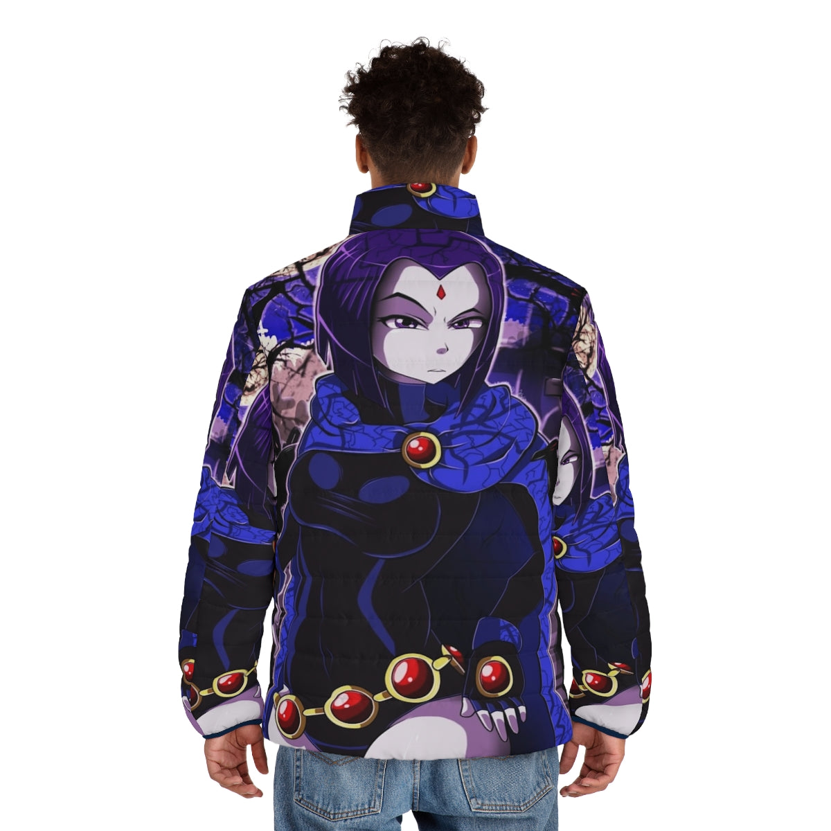 Raven Puffer Jacket for Superhero Fans - men back