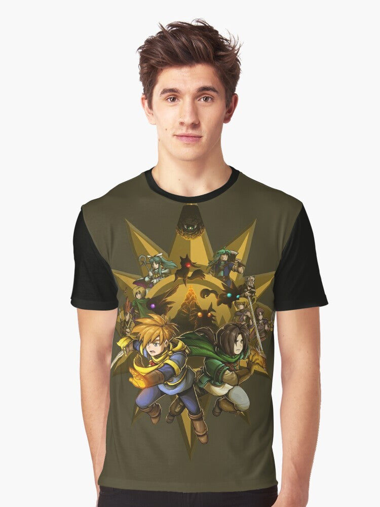 Golden Sun graphic t-shirt featuring the cast of the classic Game Boy Advance RPG - Men