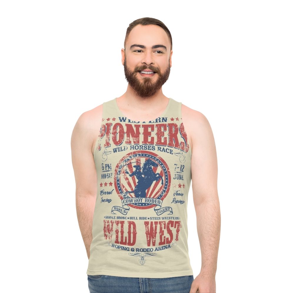 Retro Western Unisex Tank Top - men