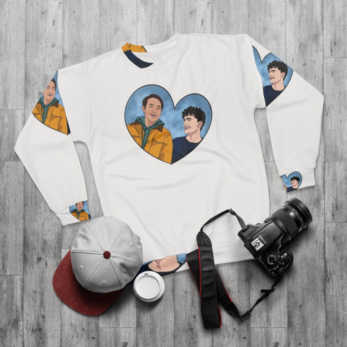 Heartstopper Nick And Charlie Sweatshirt - flat lay