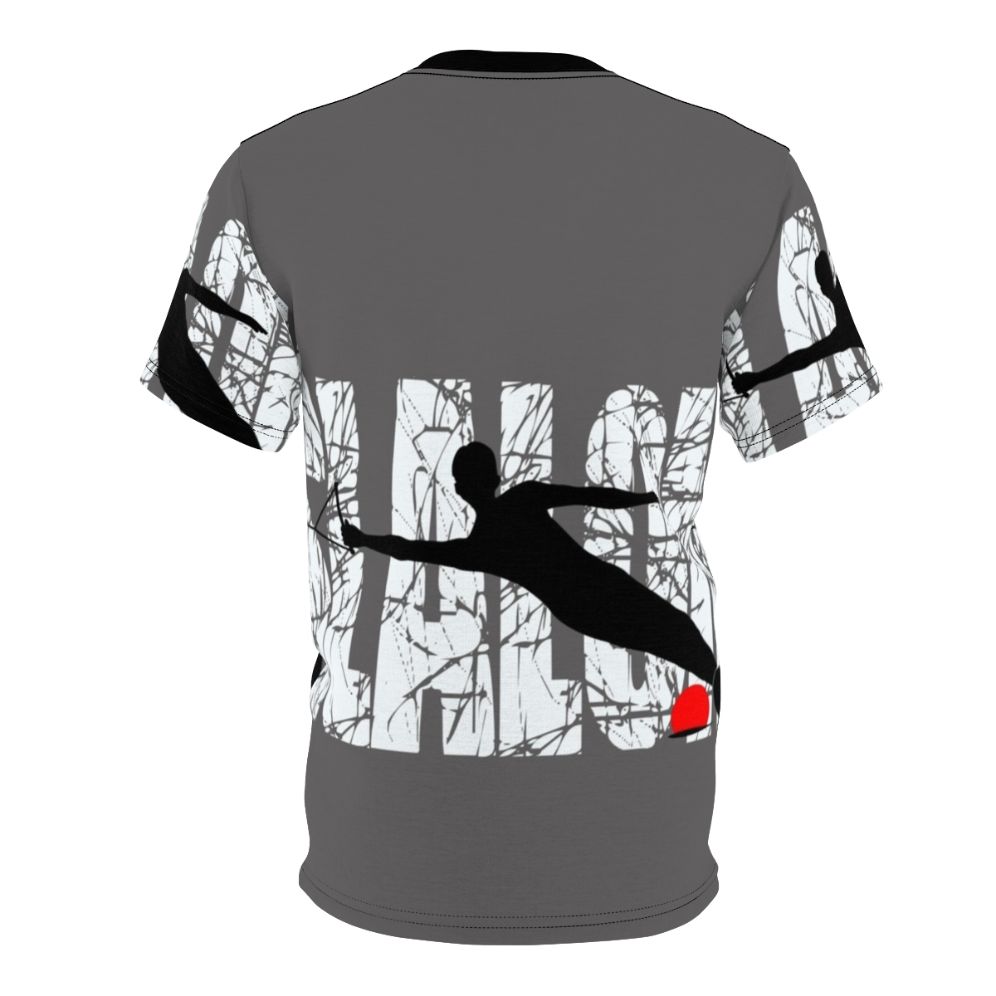 Slalom water skier graphic design on all-over print t-shirt - Back