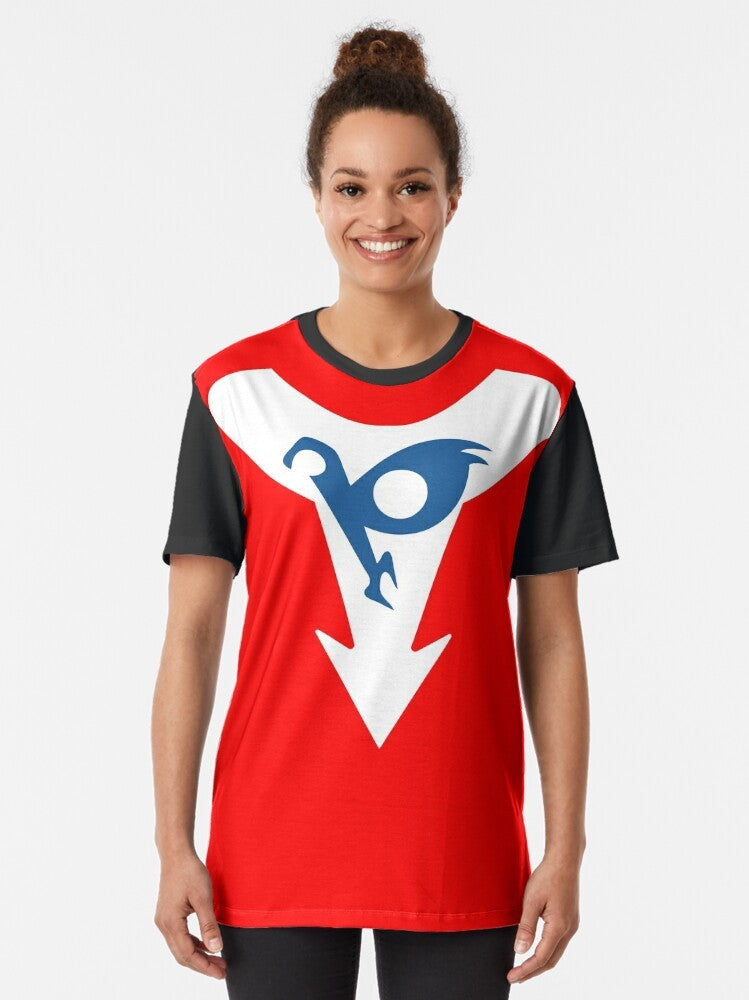 Hurricane Polimar Graphic T-Shirt featuring an anime and cartoon-inspired design - Women
