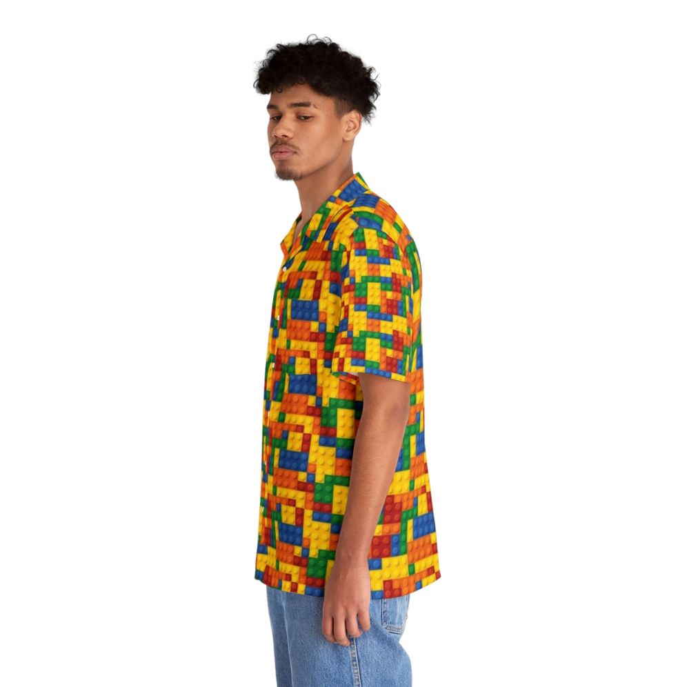 Colorful Lego building blocks Hawaiian shirt - People Left