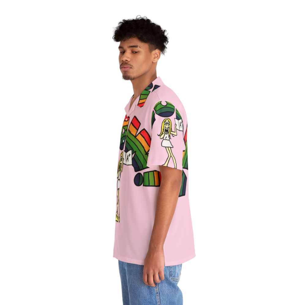 Vintage-inspired Hawaiian shirt with 'Wow' cartoon design - People Left