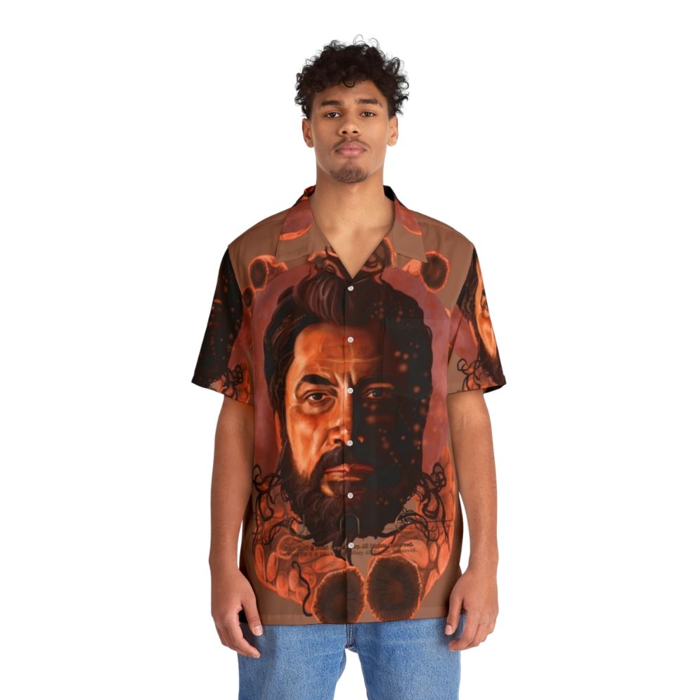 Dune Fanart Hawaiian Shirt with Sandworms and Desert Landscape - People Front