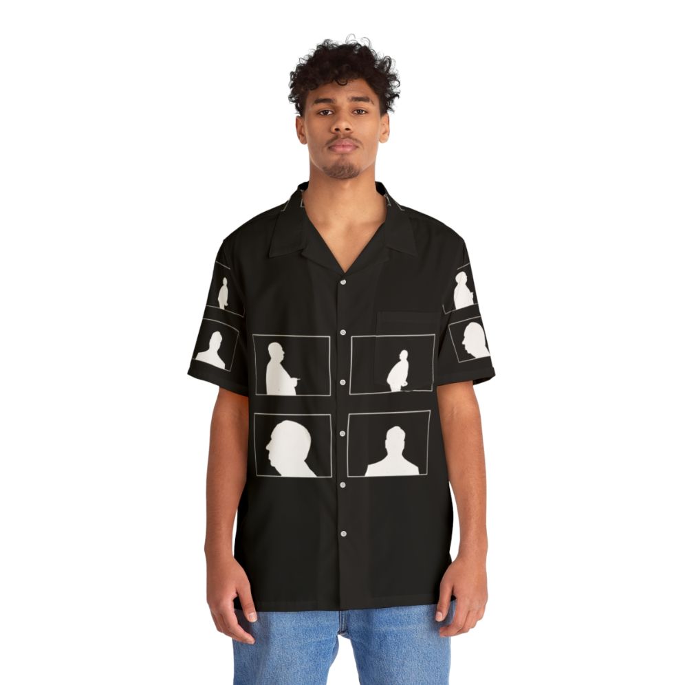 Alfred Hitchcock Hawaiian Shirt with Horror Movie Shadows - Lifestyle