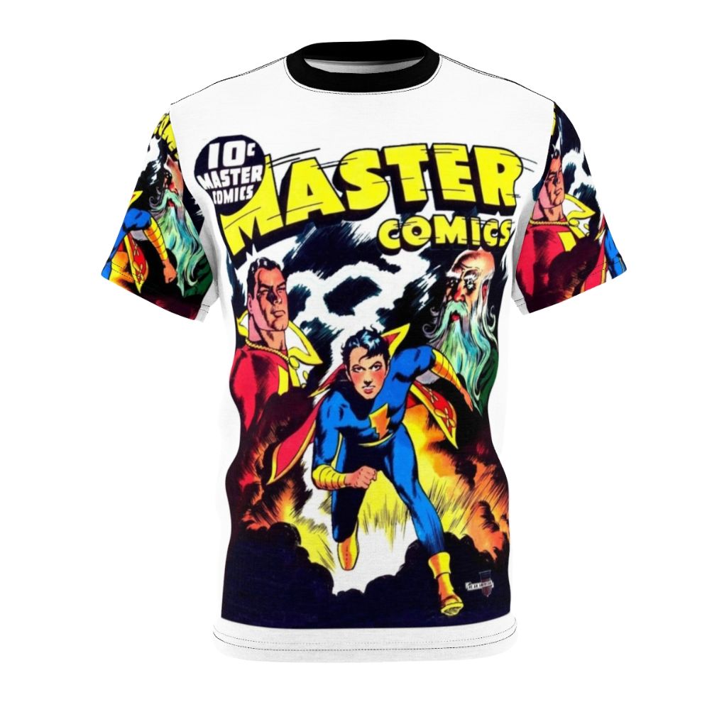 Vintage comic book-inspired t-shirt featuring the cover art of Master Comics No 23