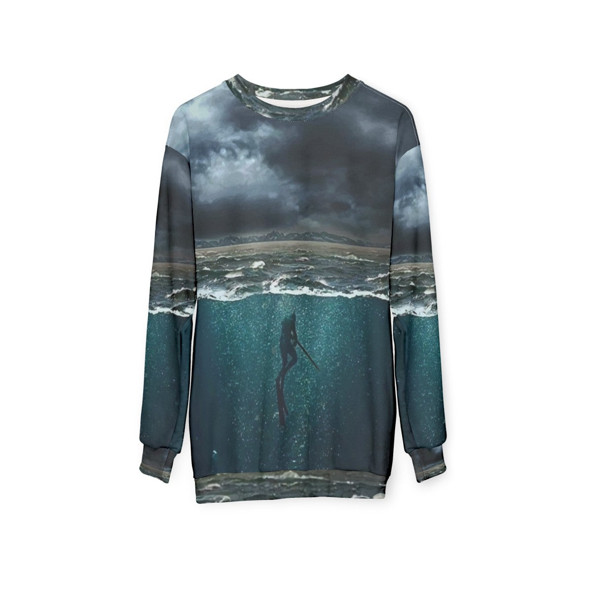 Spearfishing Sweatshirt for Underwater Fishing and Diving - hanging