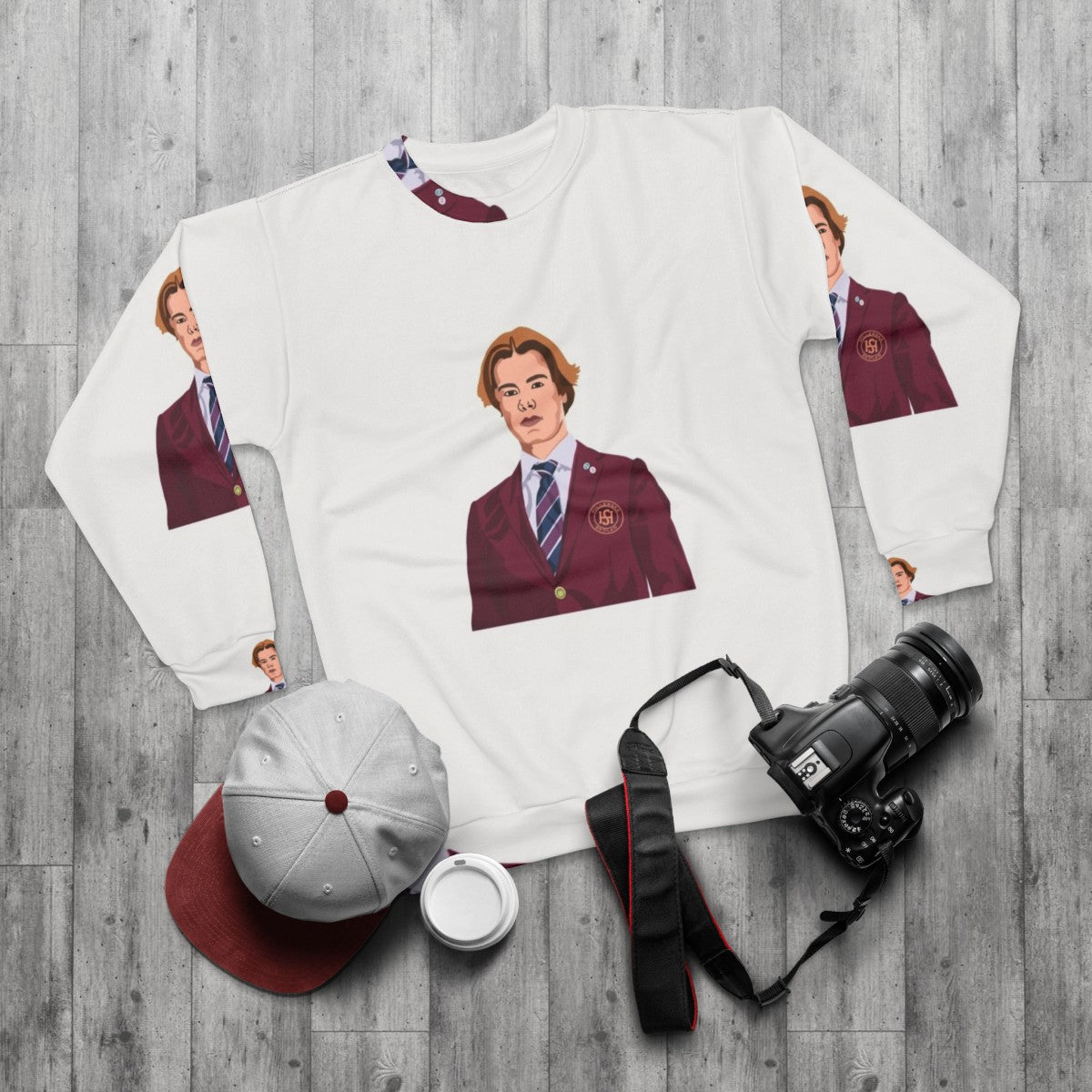 Young Royals Wilhelm Sweatshirt featuring Edvin Ryding and Omar Rudberg - flat lay