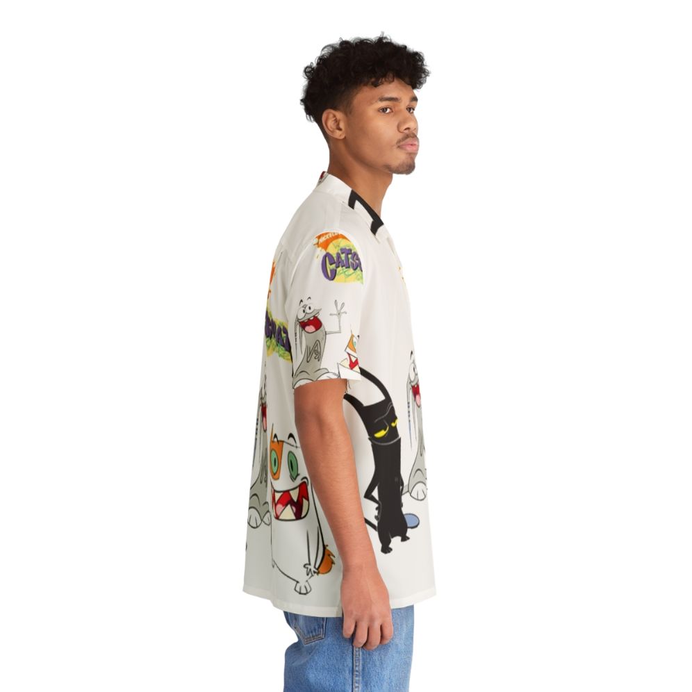 Catscratch Hawaiian Shirt featuring cartoon cat characters - People Pight