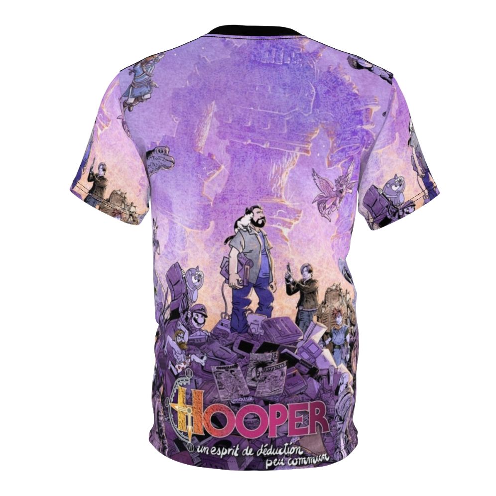 Unisex t-shirt featuring a stylish bear design in a cosmic universe setting - Back