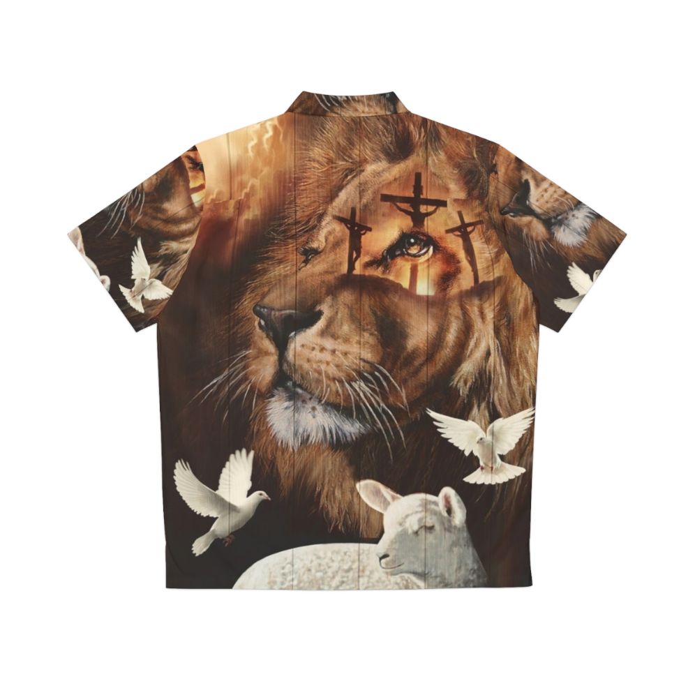 Lion of Judah and Lamb of God Hawaiian Shirt - Back