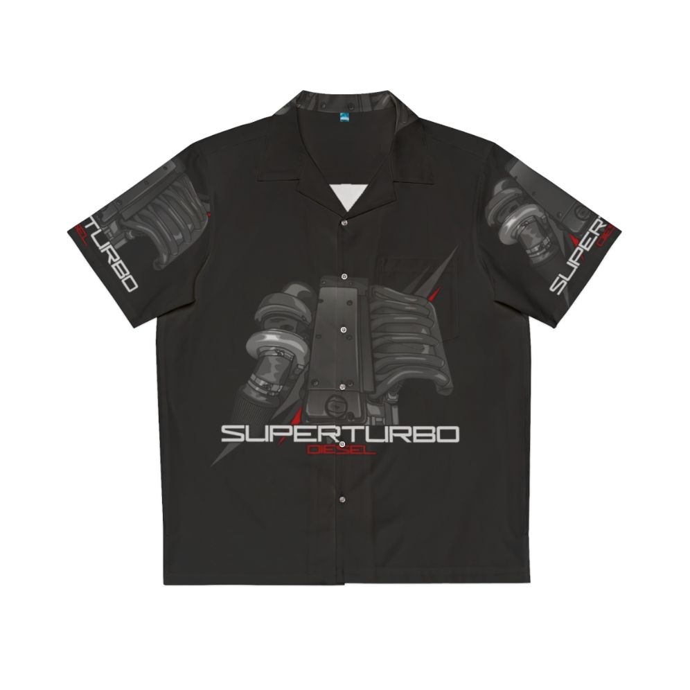 Superturbo Hawaiian Shirt featuring Mercedes Benz Diesel Engine Design