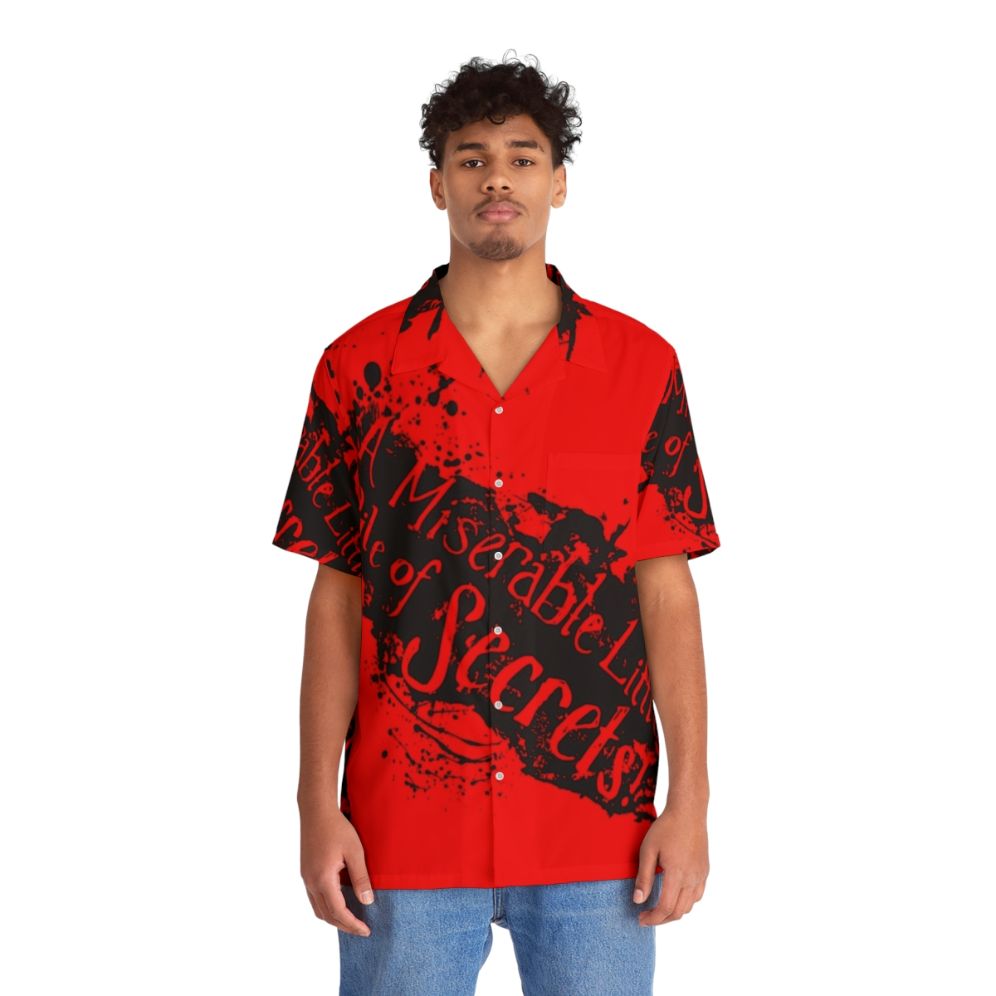 Model wearing a colorful men's Hawaiian shirt - People Front