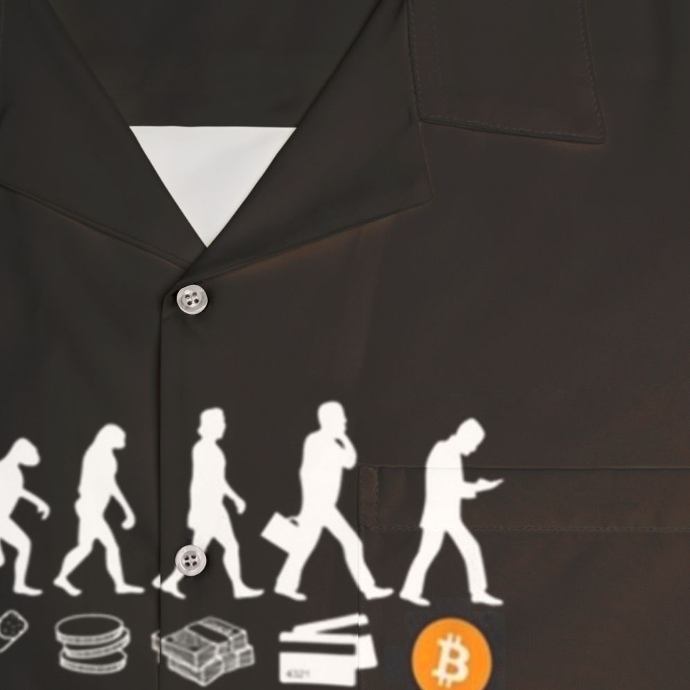 Bitcoin Evolution of Money Cryptocurrency Hawaiian Shirt - Detail