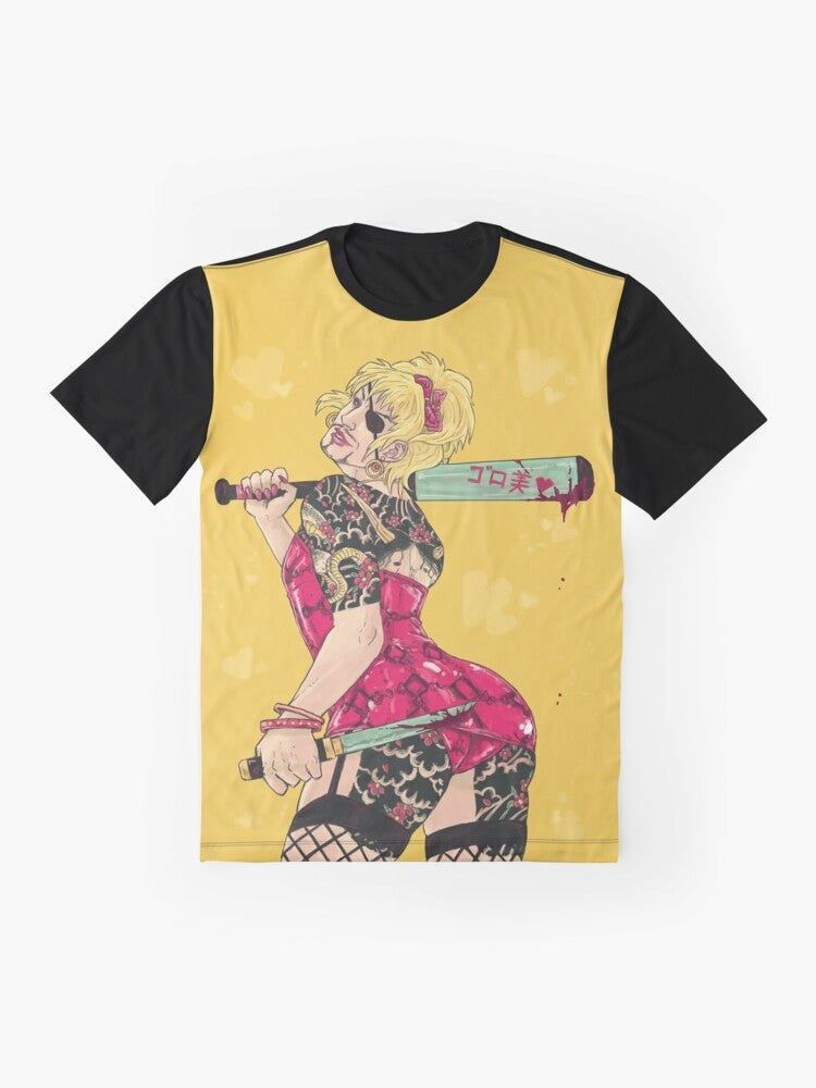 Goromi graphic t-shirt with Majima Goro design - Flat lay