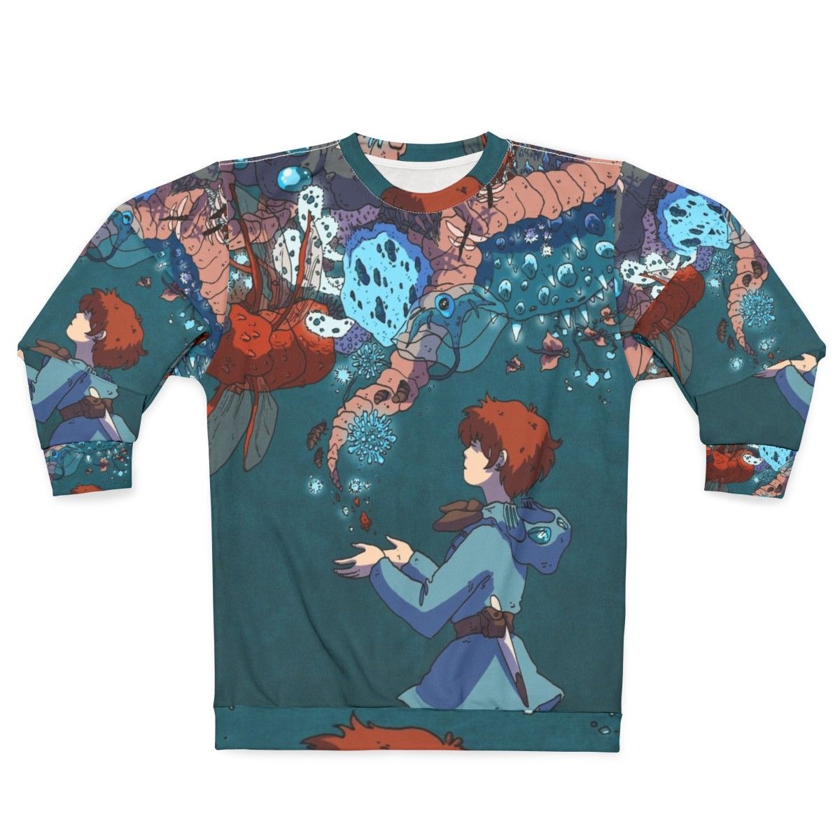 Nausicaa inspired sweatshirt with glowing insect pattern