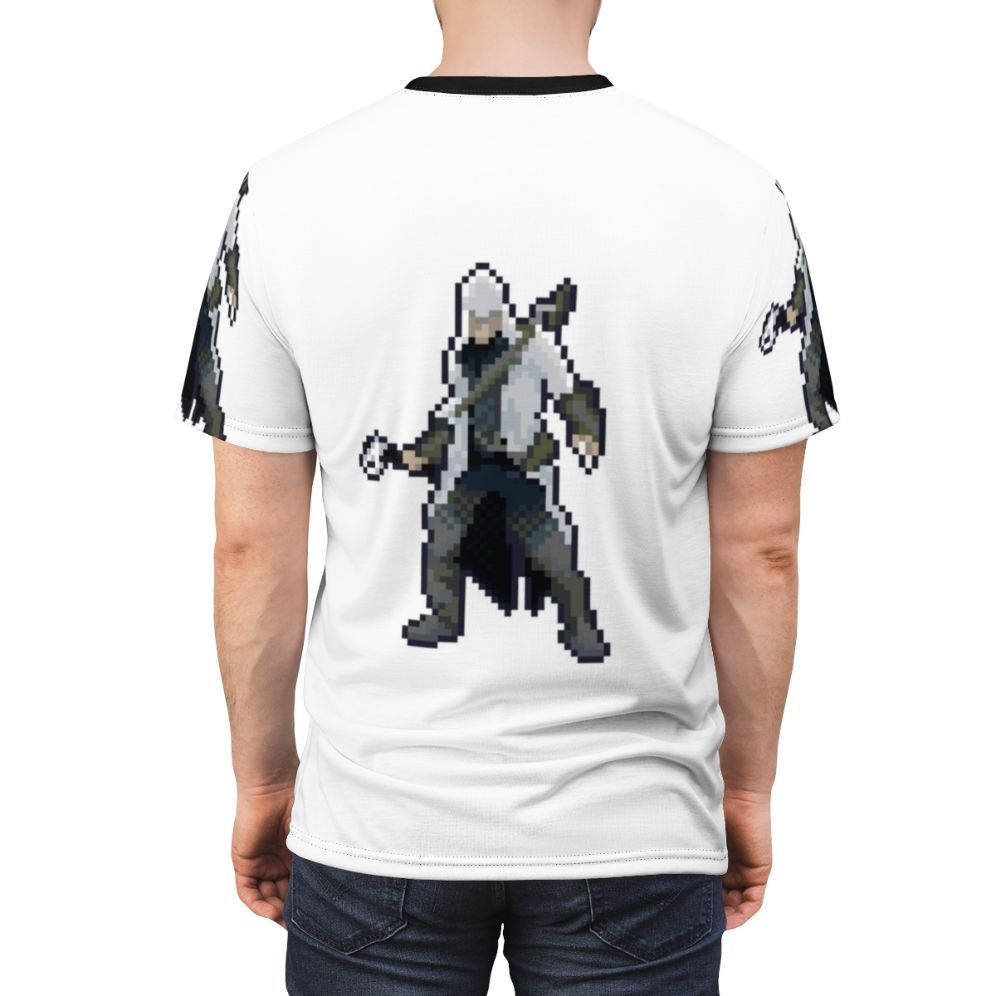 Assassin's Creed Connor Pixel Art Retro Gaming T-Shirt - men back