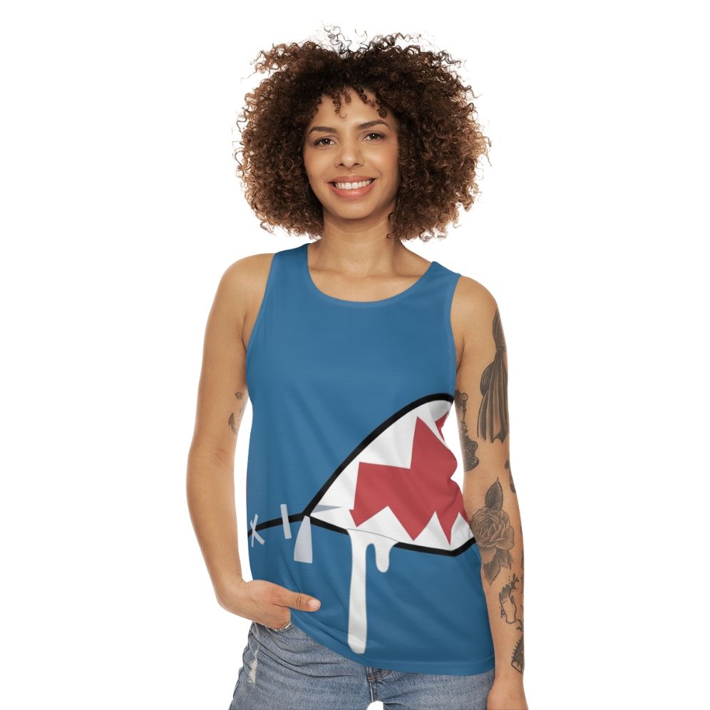 Anime virtual youtuber Hololive shark teeth design unisex tank top - women