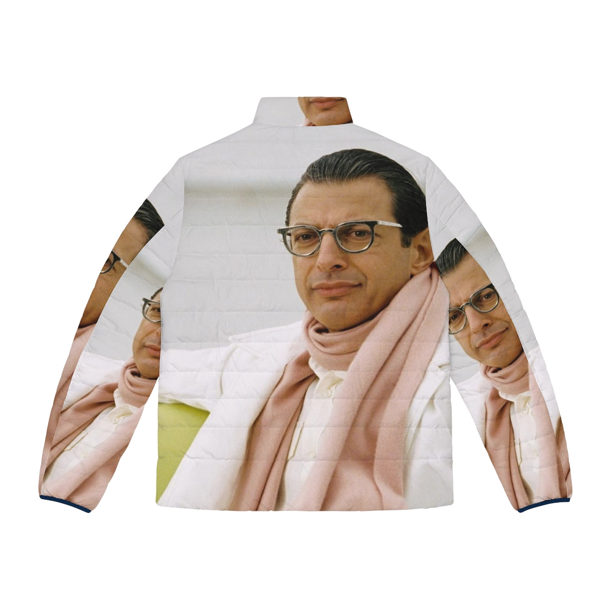 Jeff Goldblum wearing a high-quality puffer jacket from Jurassic Park - Back