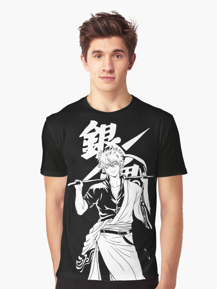 Gintoki Sakata from the Anime and Manga Series Gintama Graphic T-Shirt - Men