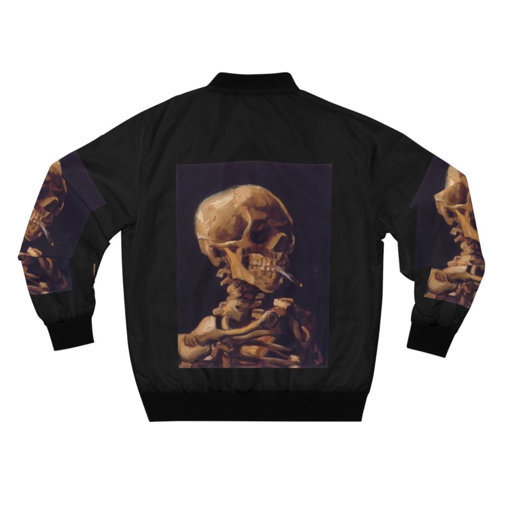 Bomber jacket featuring Vincent Van Gogh's 'Skull with a Burning Cigarette' painting - Back