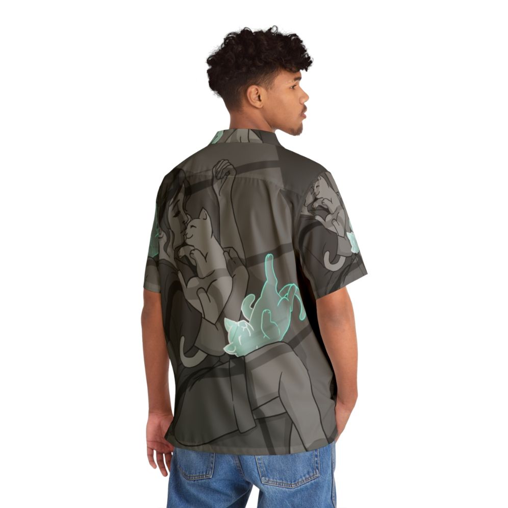 Waiting Reaper Cat Lover Hawaiian Shirt - People Back