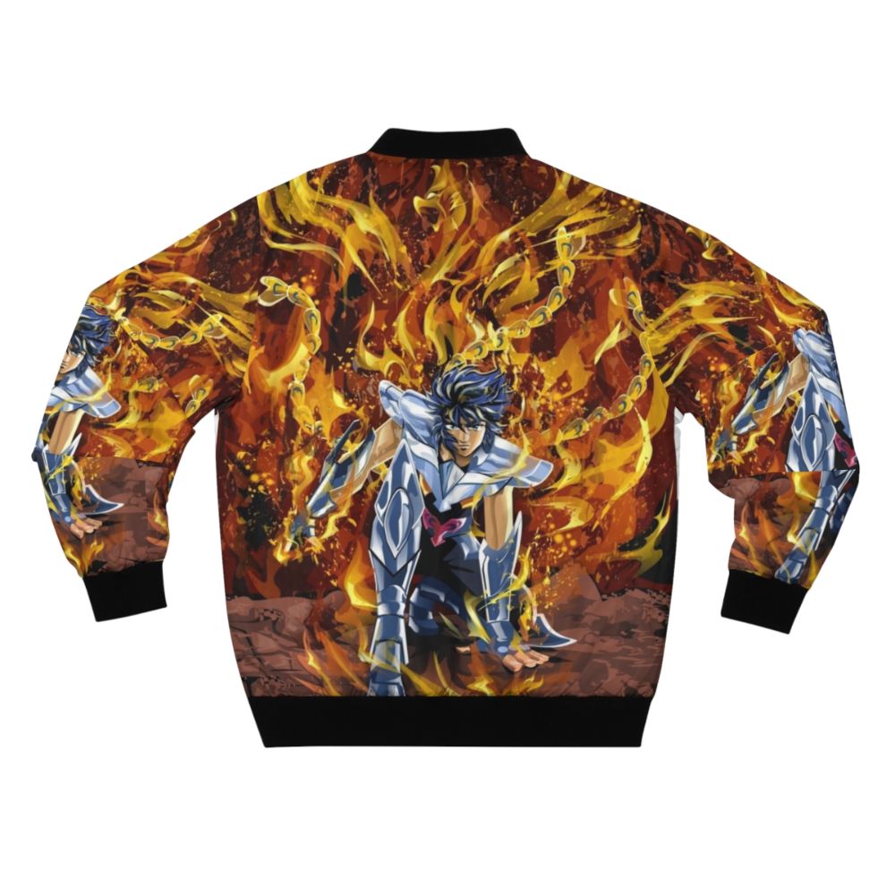 Ikki the Phoenix Bomber Jacket featuring a fiery bird design - Back