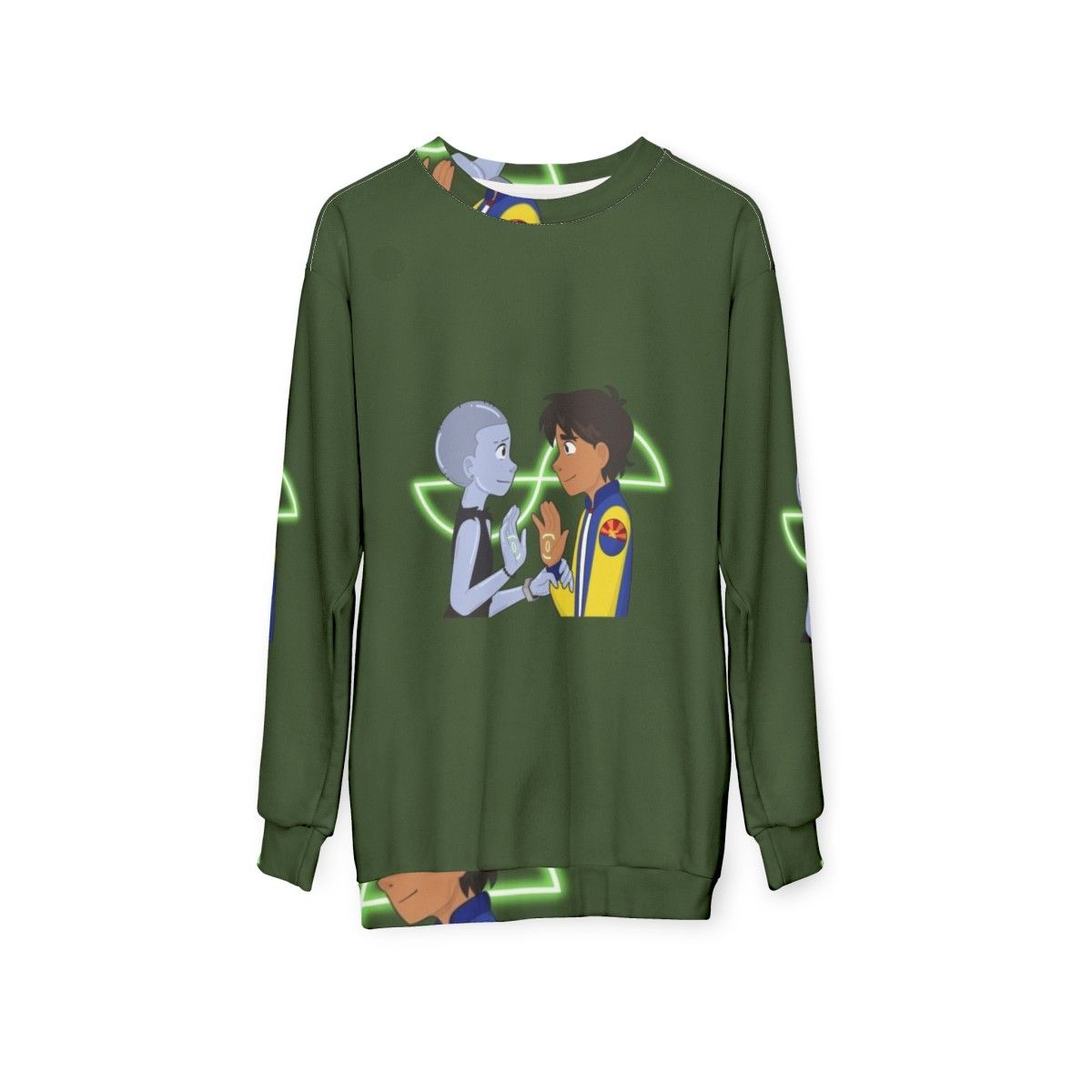 Infinity Train Cartoon Network Sweatshirt with Mirror Tulip Pattern - hanging