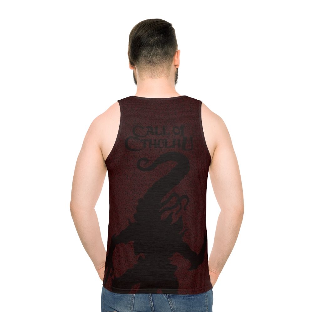 Cthulhu horror-themed unisex tank top - men back