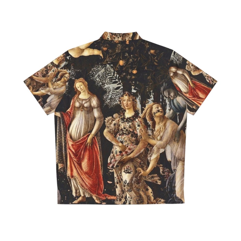 Botticelli's La Primavera Spring Hawaiian Shirt with floral, cupid, and romantic motifs - Back