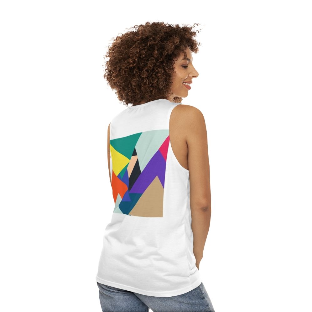 Unisex geometric tank top - women back