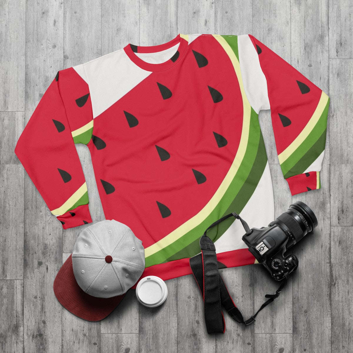 Watermelon design sweatshirt - flat lay