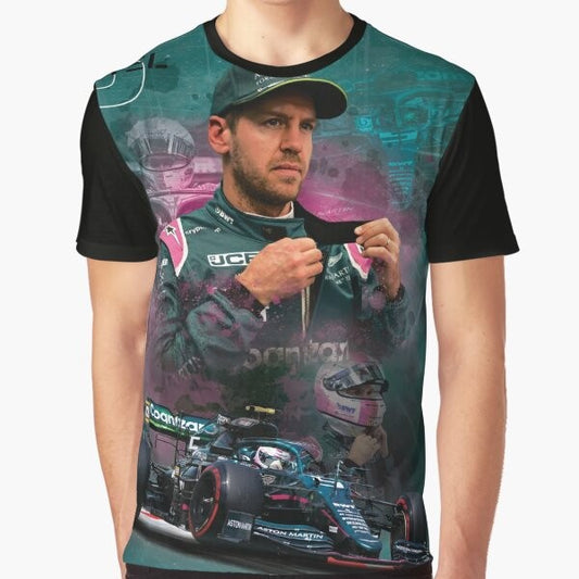 Sebastian Vettel Formula 1 Racing Graphic T-Shirt