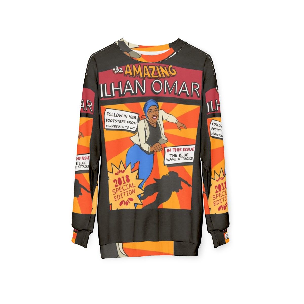 Ilhan Omar Feminist Superhero Sweatshirt - hanging