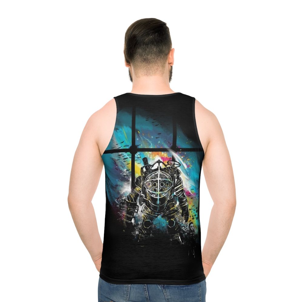 Bioshock inspired Mr Bubbles unisex tank top - men back