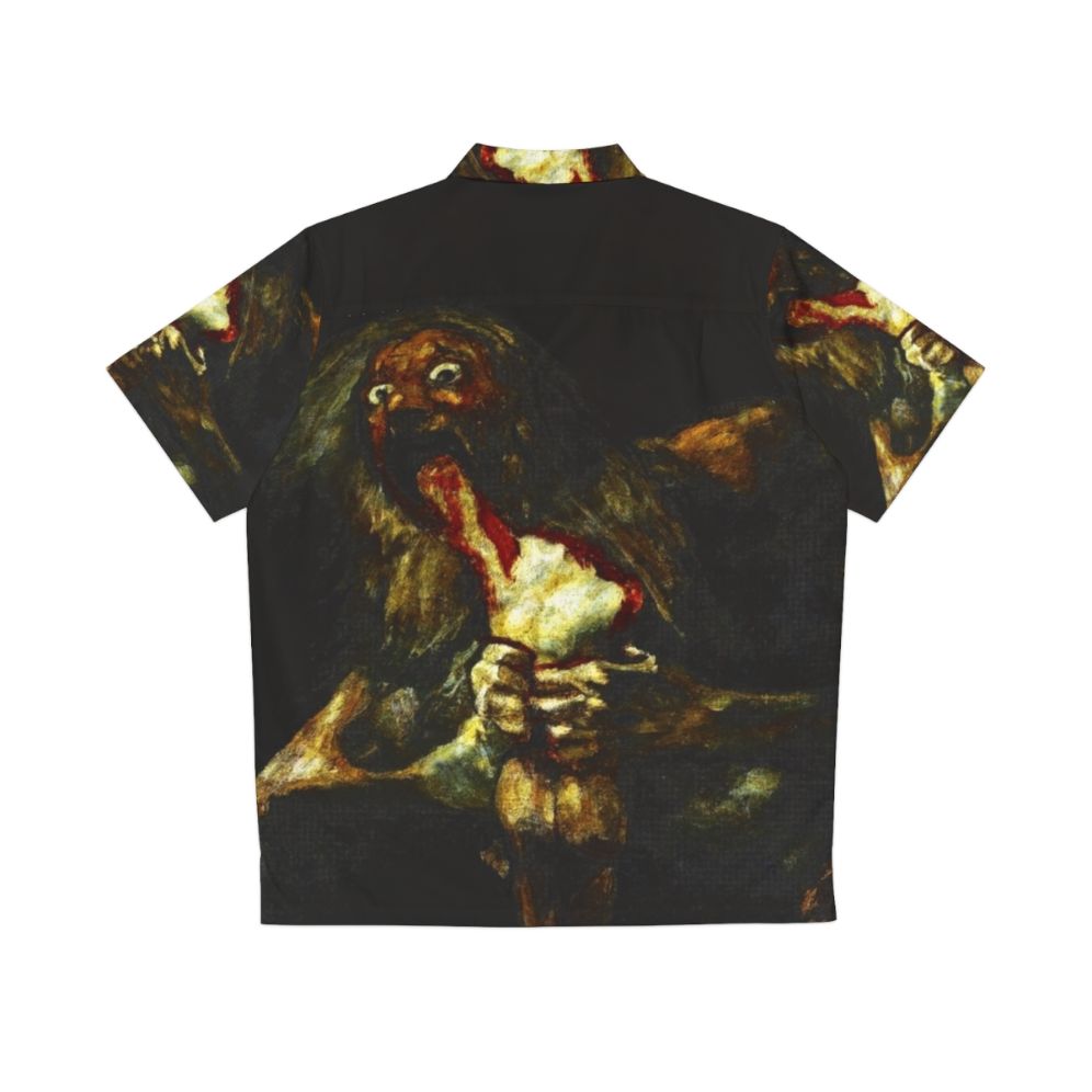 Greek mythology inspired Hawaiian shirt featuring Saturn devouring his son, a painting by Francisco Goya - Back