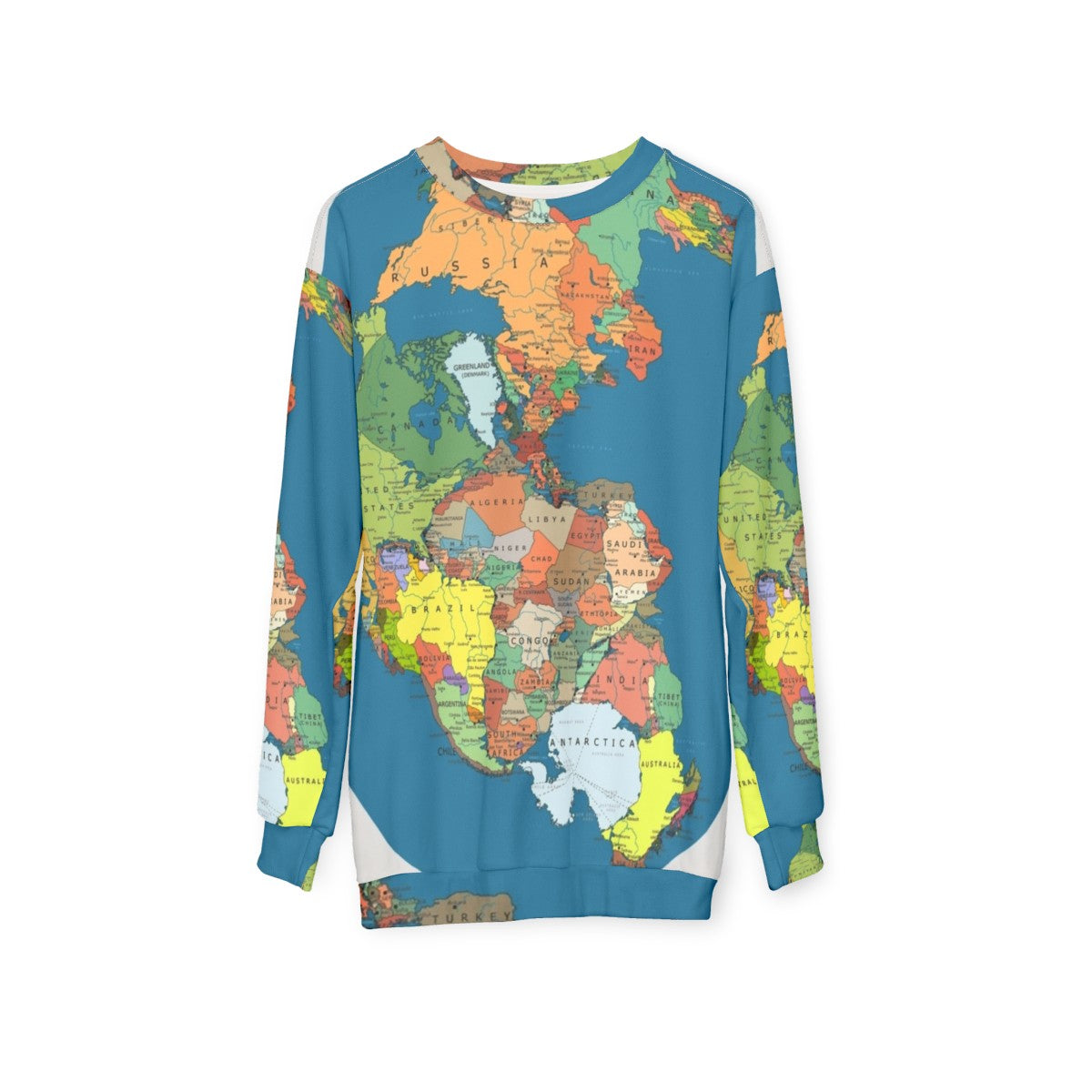 Pangaea supercontinent map sweatshirt - hanging