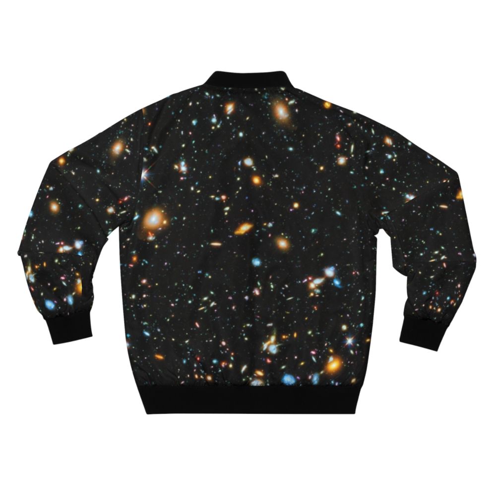 Bomber jacket featuring the Hubble Extreme Deep Field view of the universe - Back