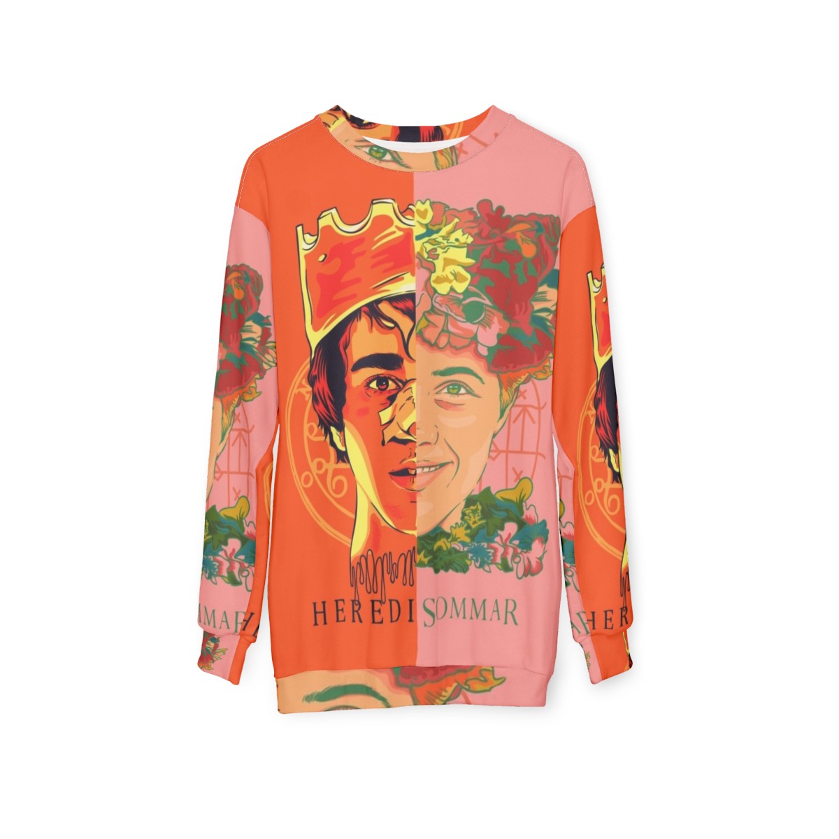 Hereditary and Midsommar inspired sweatshirt featuring horror movie imagery - hanging