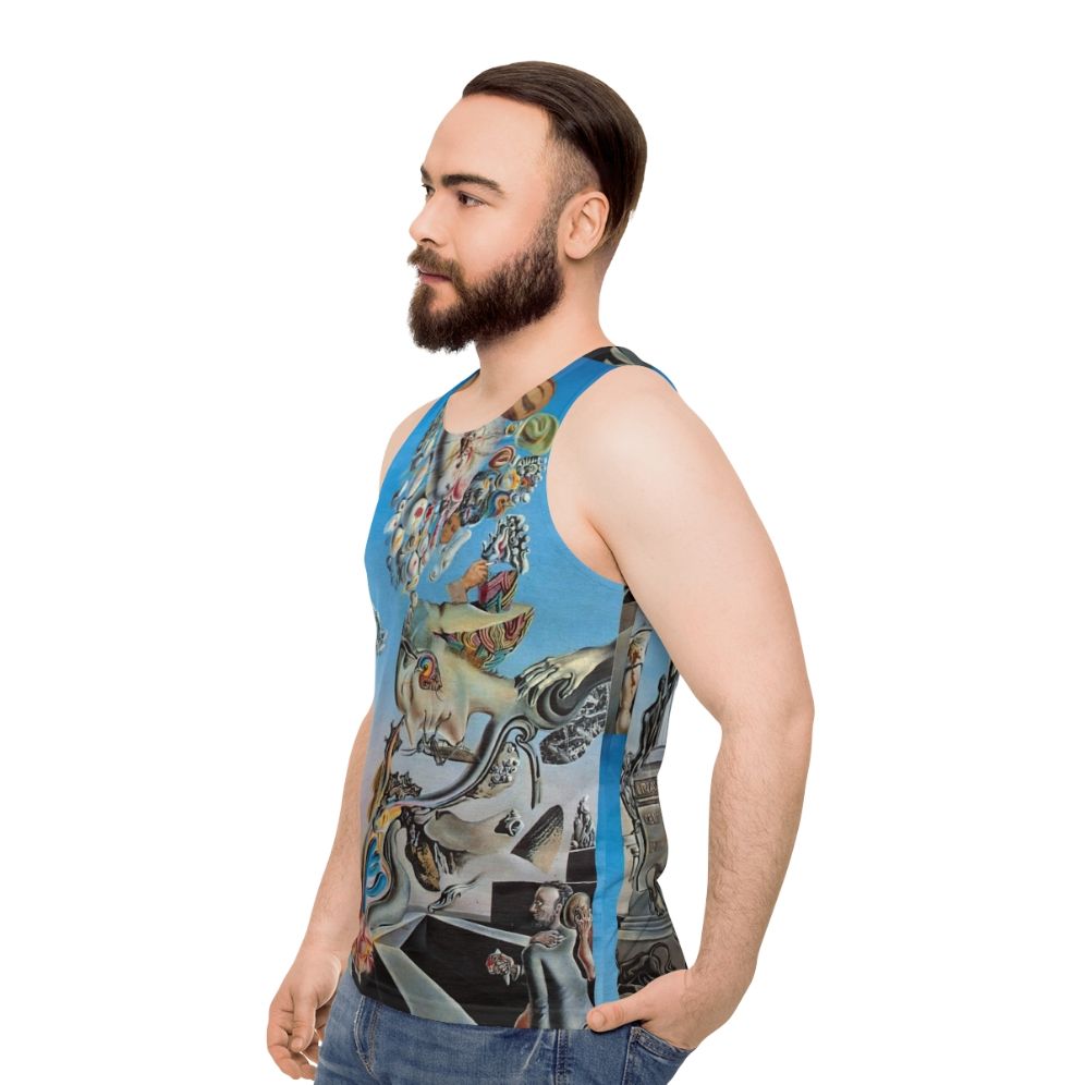 Surreal Salvador Dali-inspired unisex tank top - men side