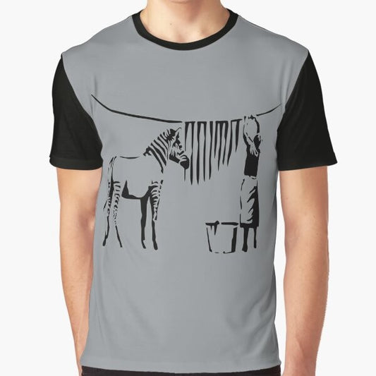 Banksy Zebra Graphic T-Shirt - Iconic Street Art Design