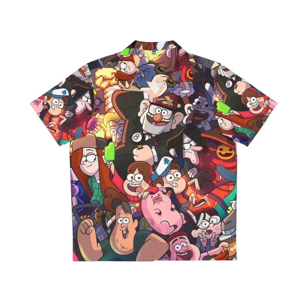 Gravity Falls Cartoon Hawaiian Shirt with Dipper Pines and Waddles the Pig