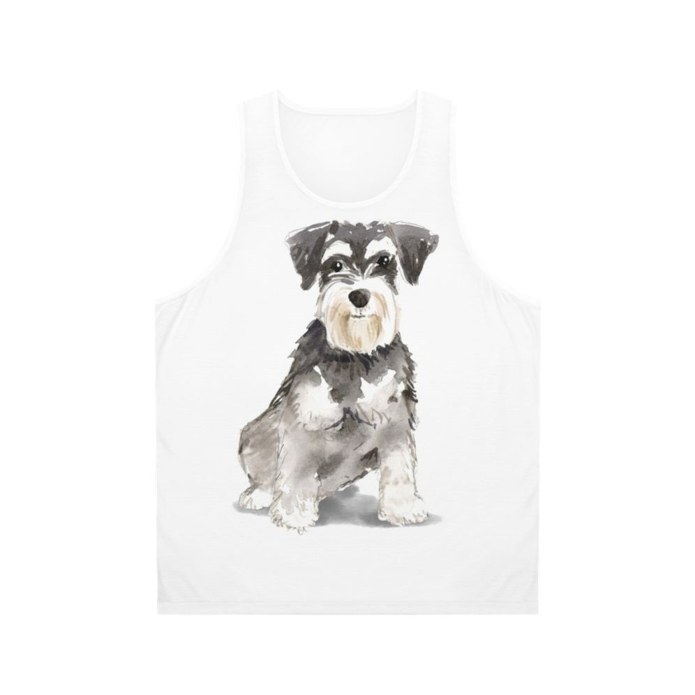 Watercolor Miniature Schnauzer Dog Portrait Tank Top