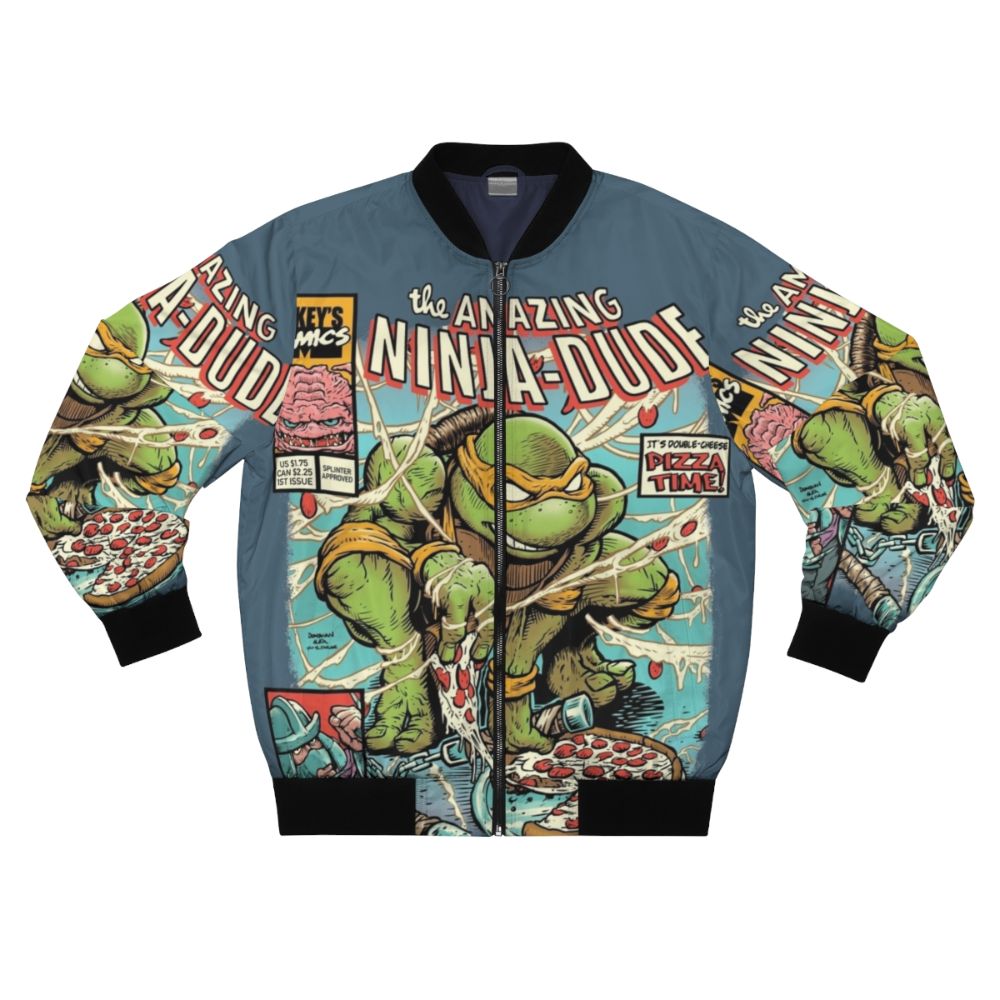 Retro Ninja Turtle bomber jacket with vintage 80s design