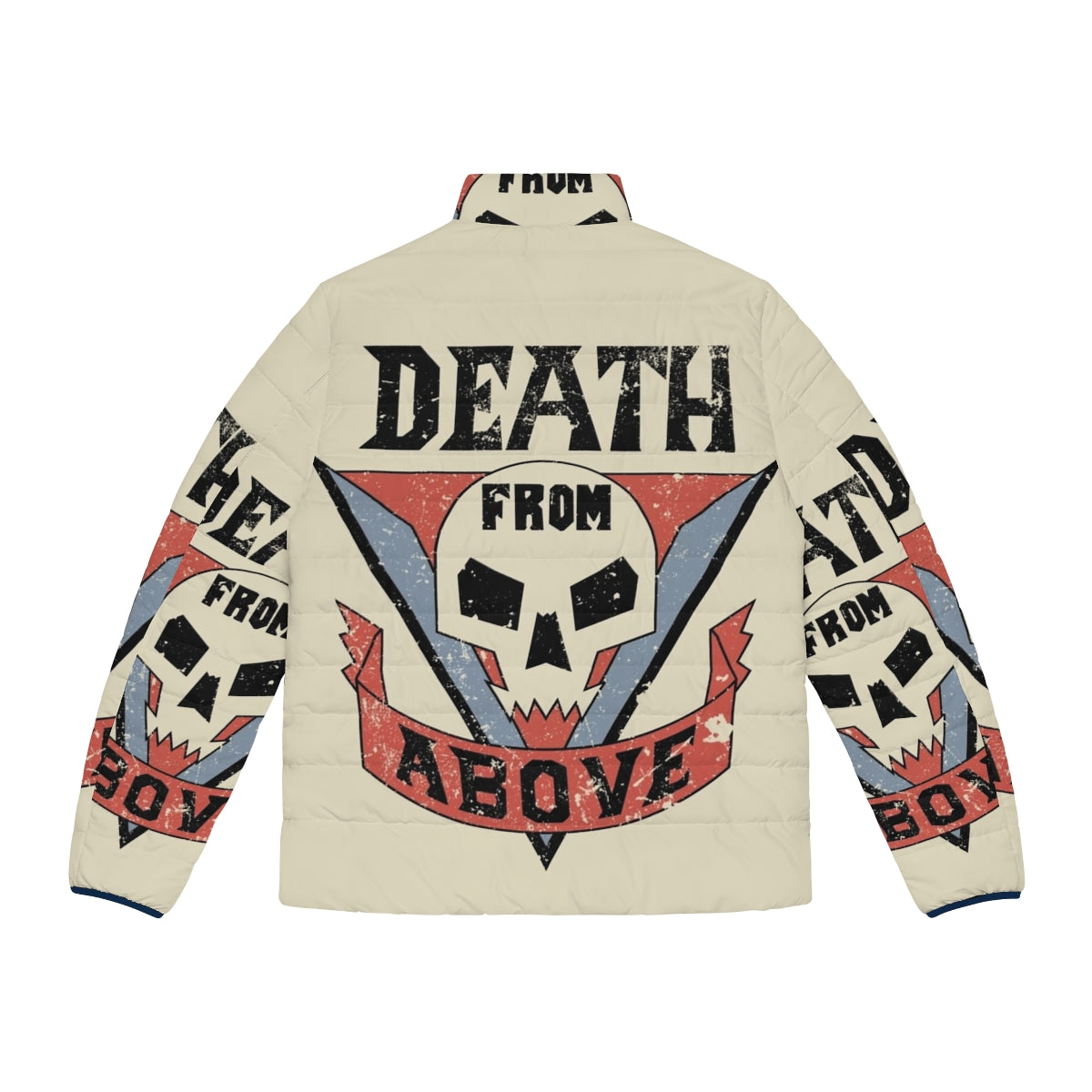 Starship Troopers inspired puffer jacket with "Death From Above" graphic - Back