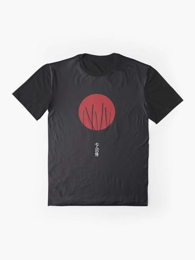 Seven Samurai graphic t-shirt featuring iconic Akira Kurosawa design - Flat lay