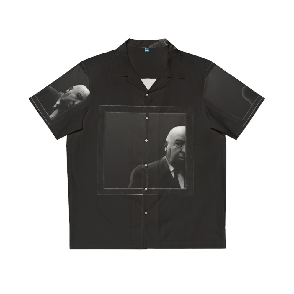 Alfred Hitchcock Hawaiian Shirt - Graphic Tee with Iconic Movie Director Artwork